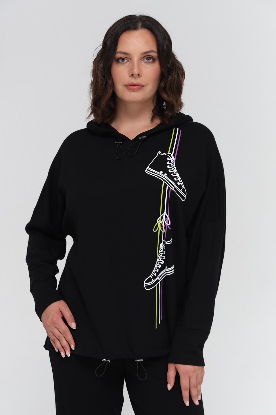 Пуловер Doris Streich с принтом чёрный