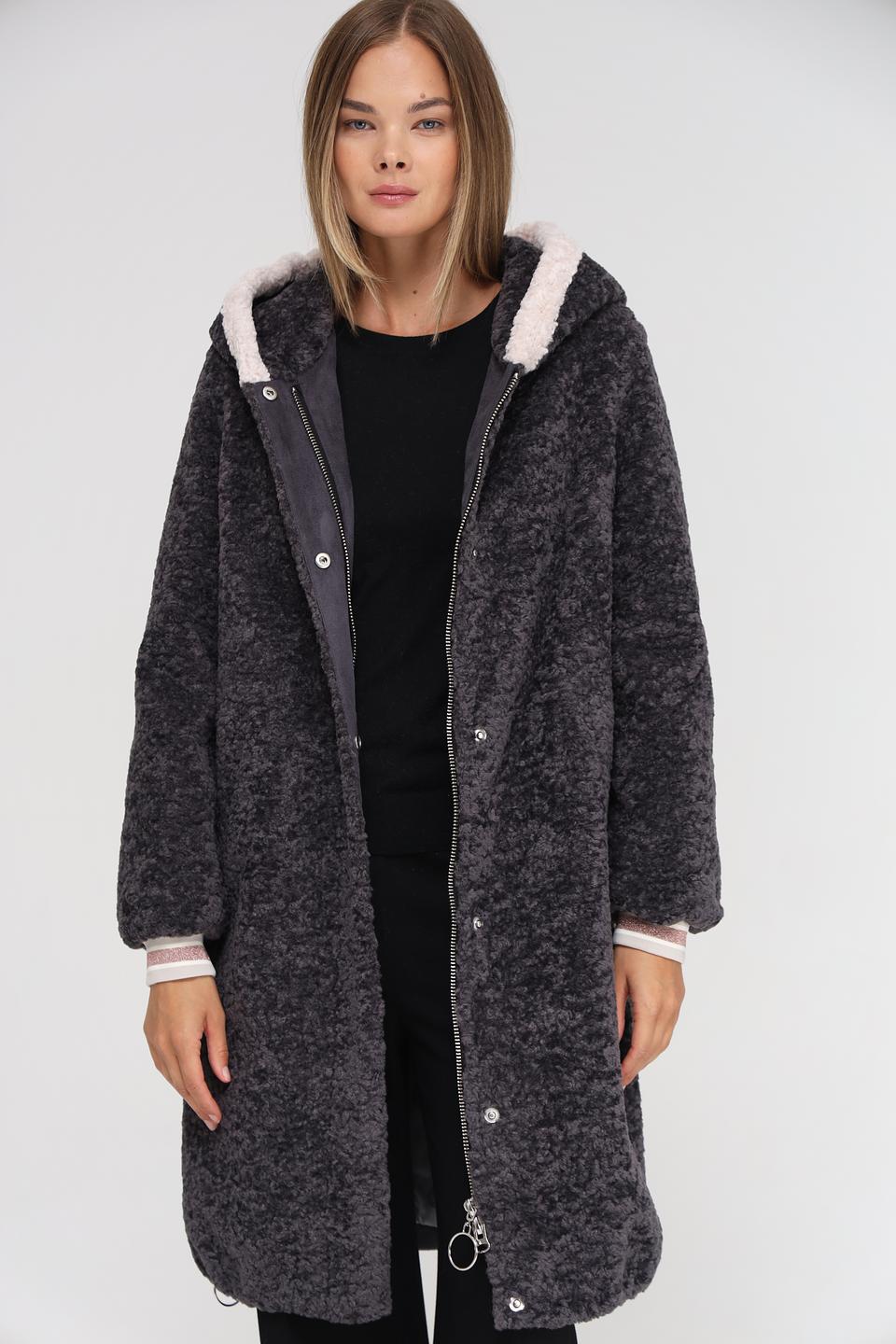 Пальто Electra style серое с мехом