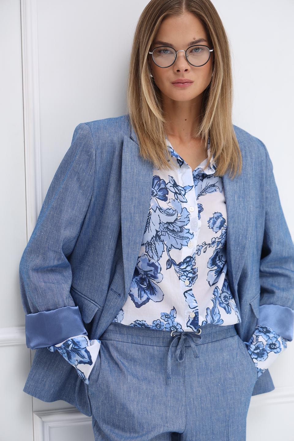 Жакет Monari льняной голубой