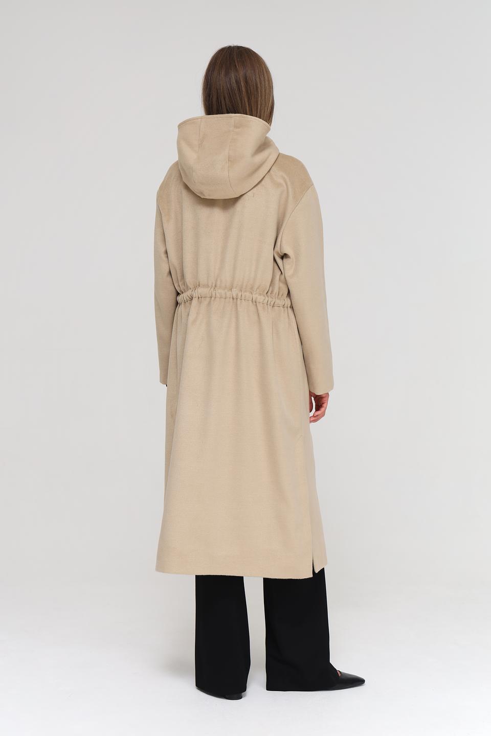 Пальто Beatris с капюшоном бежевое