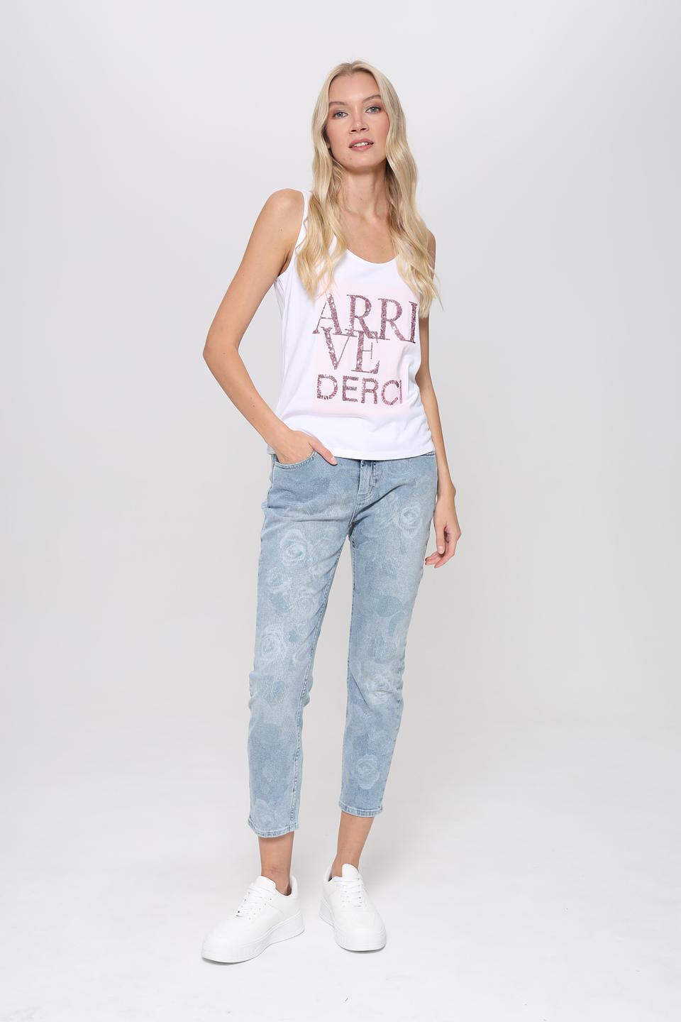 Джинсы Monari с цветочным принтом