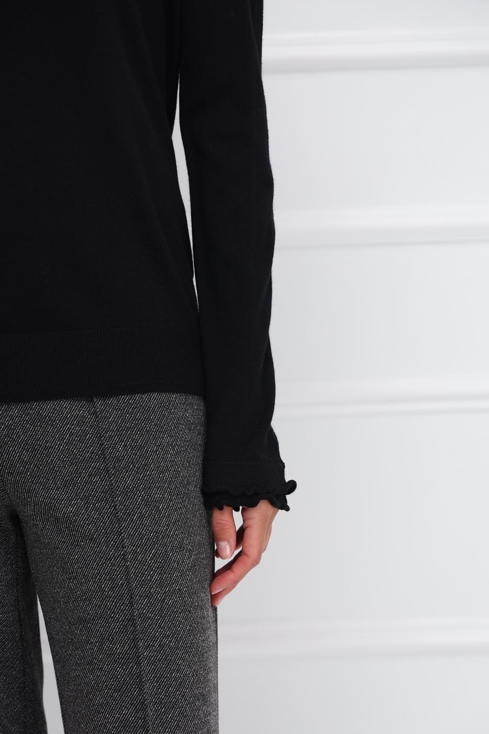 Пуловер Gerry Weber чёрный с воланами