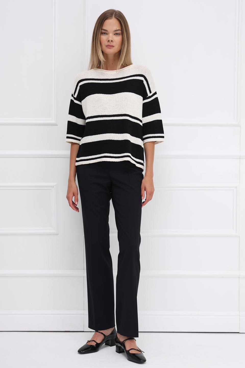 Пуловер Oui в полоску