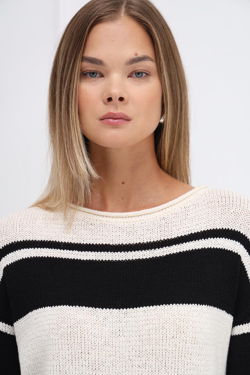 Пуловер Oui в полоску