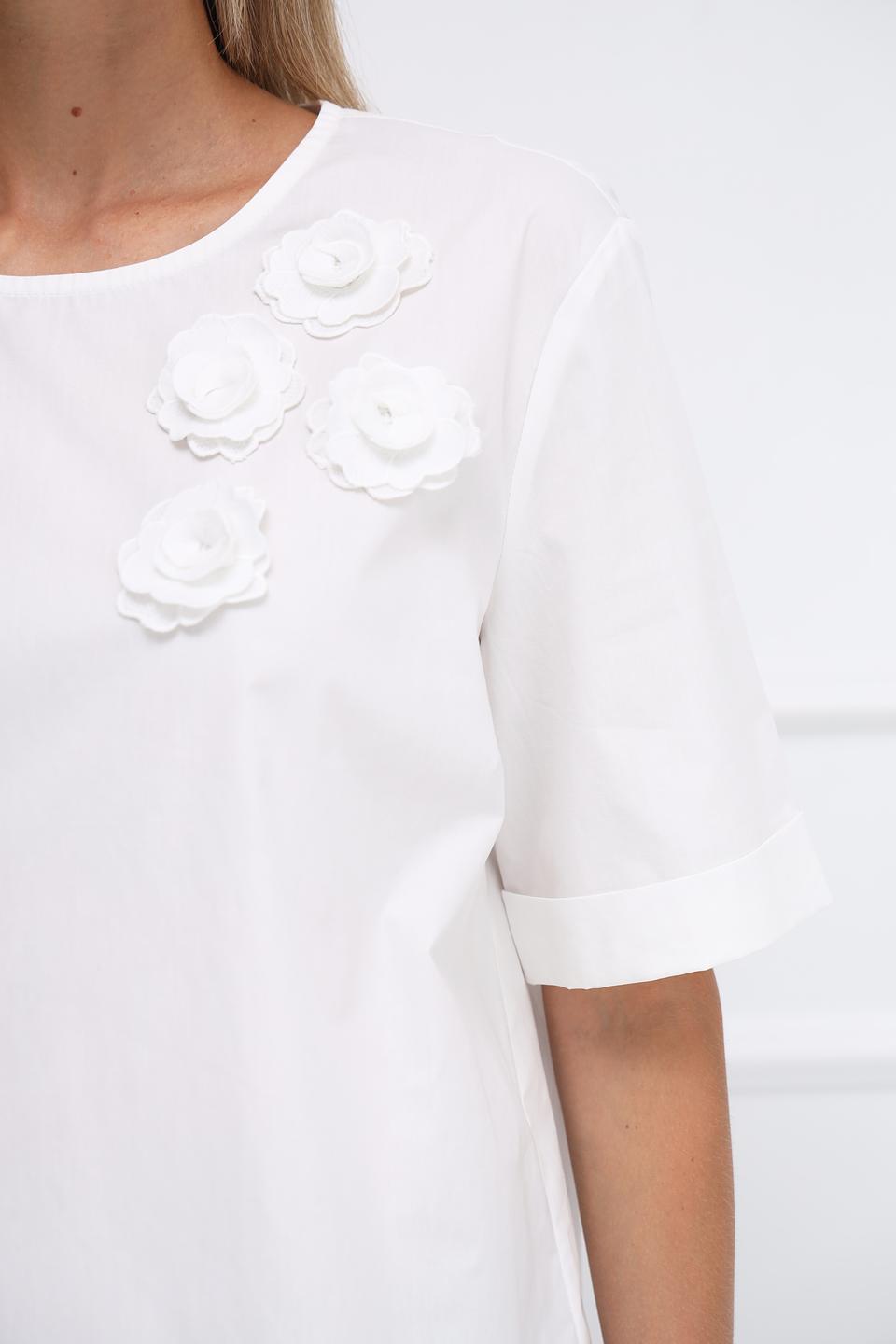 Блуза Oui с розами белый