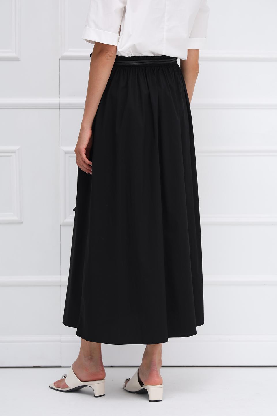 Юбка Oui черная с поясом