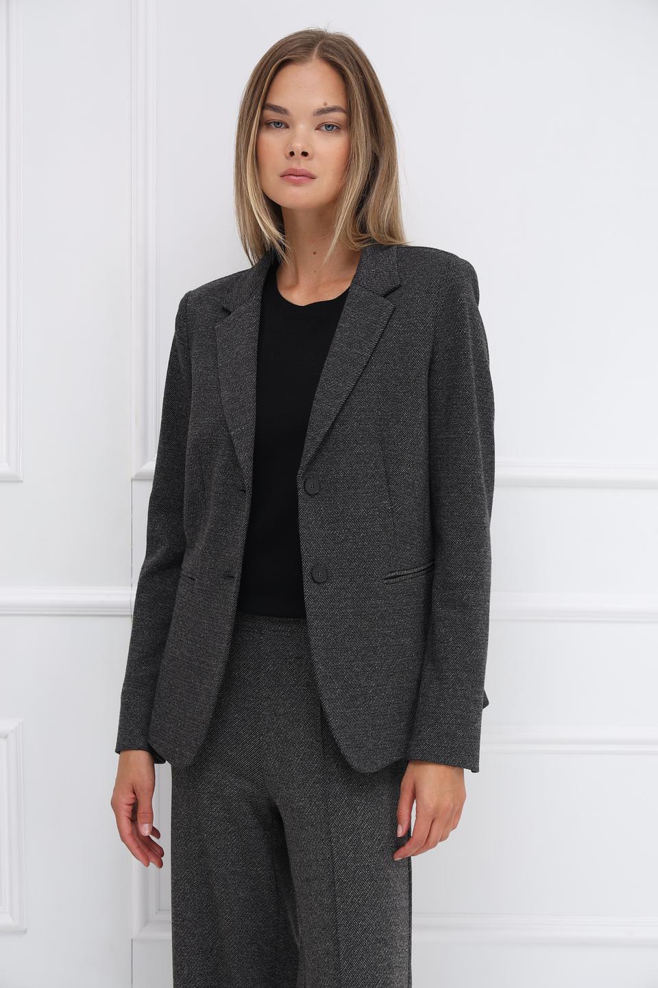 Жакет Oui женский серый в клетку