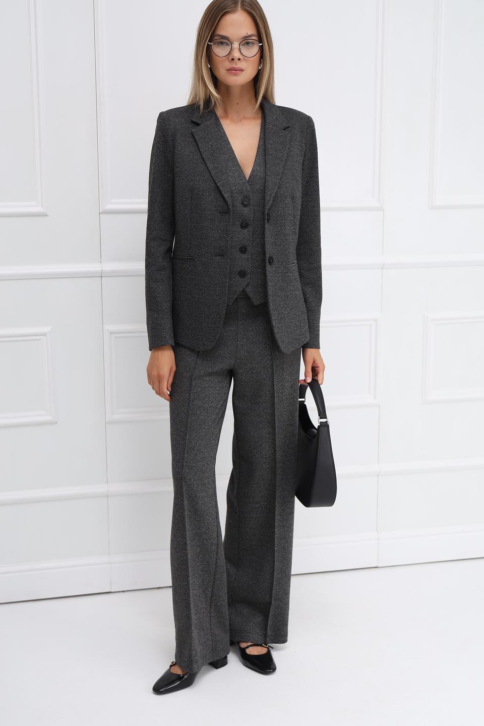 Жилет Oui женский серый в клетку