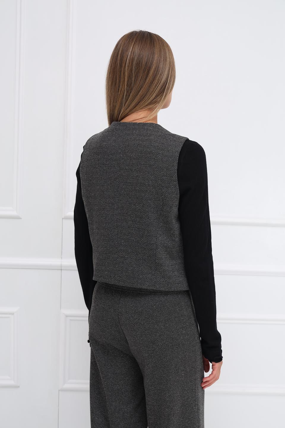 Жилет Oui женский серый в клетку