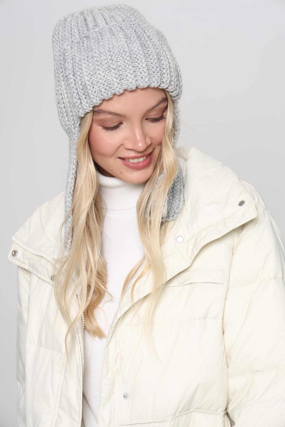 Шапка Adel с ушами серая