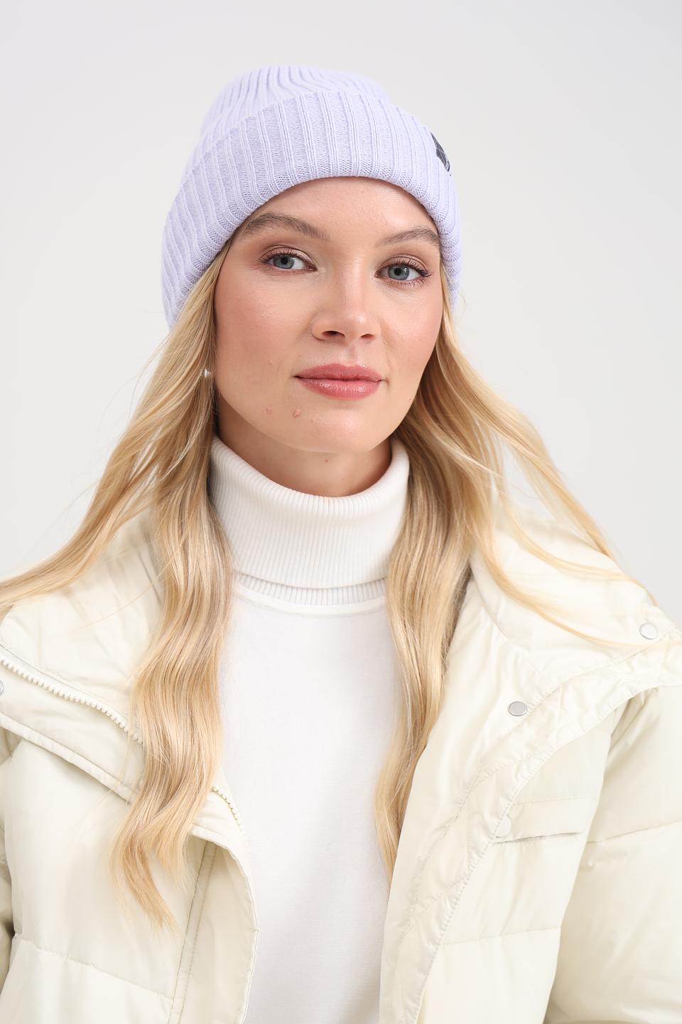 Шапка Adel вязаная лавандовая