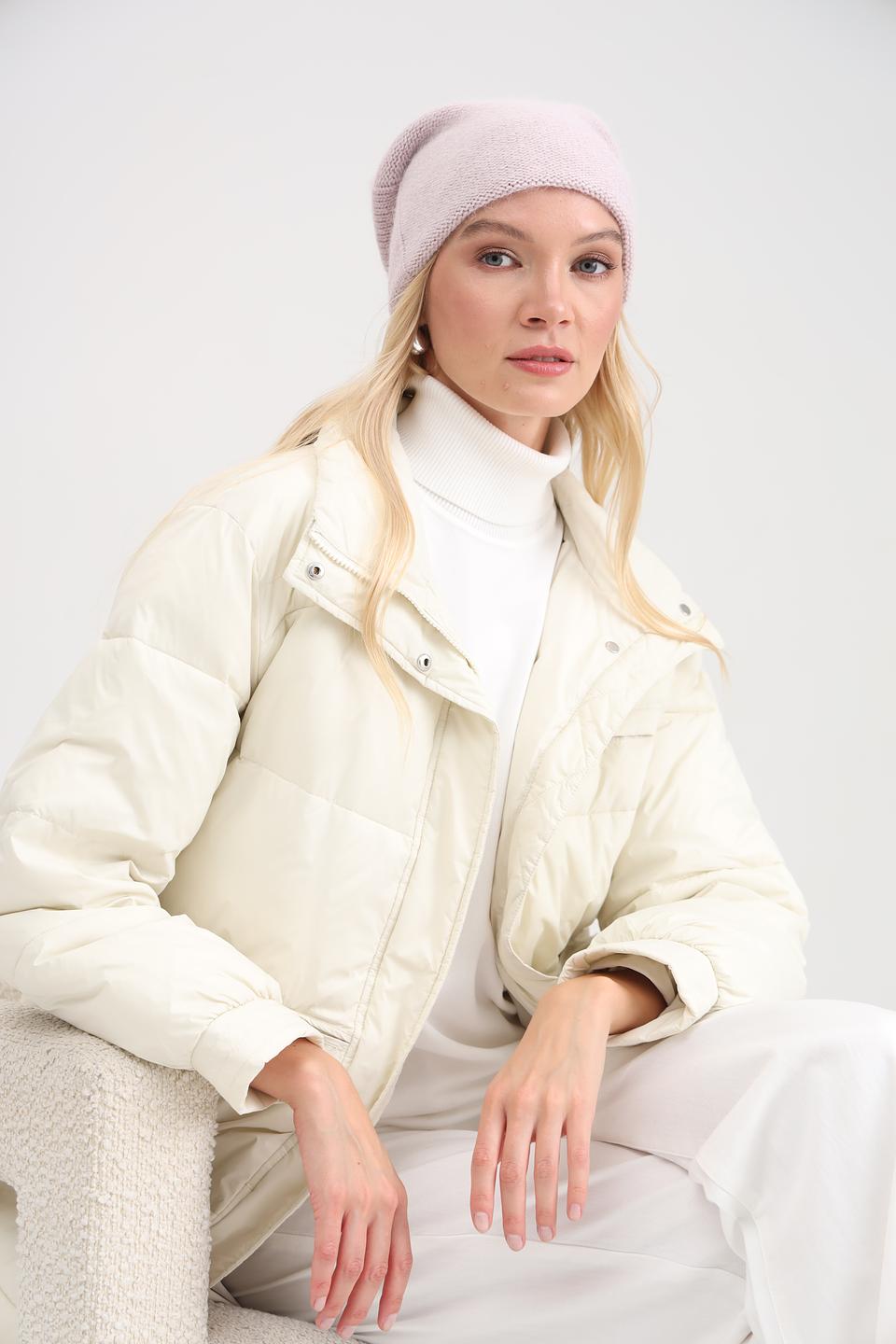 Шапка Adel вязаная пудровая