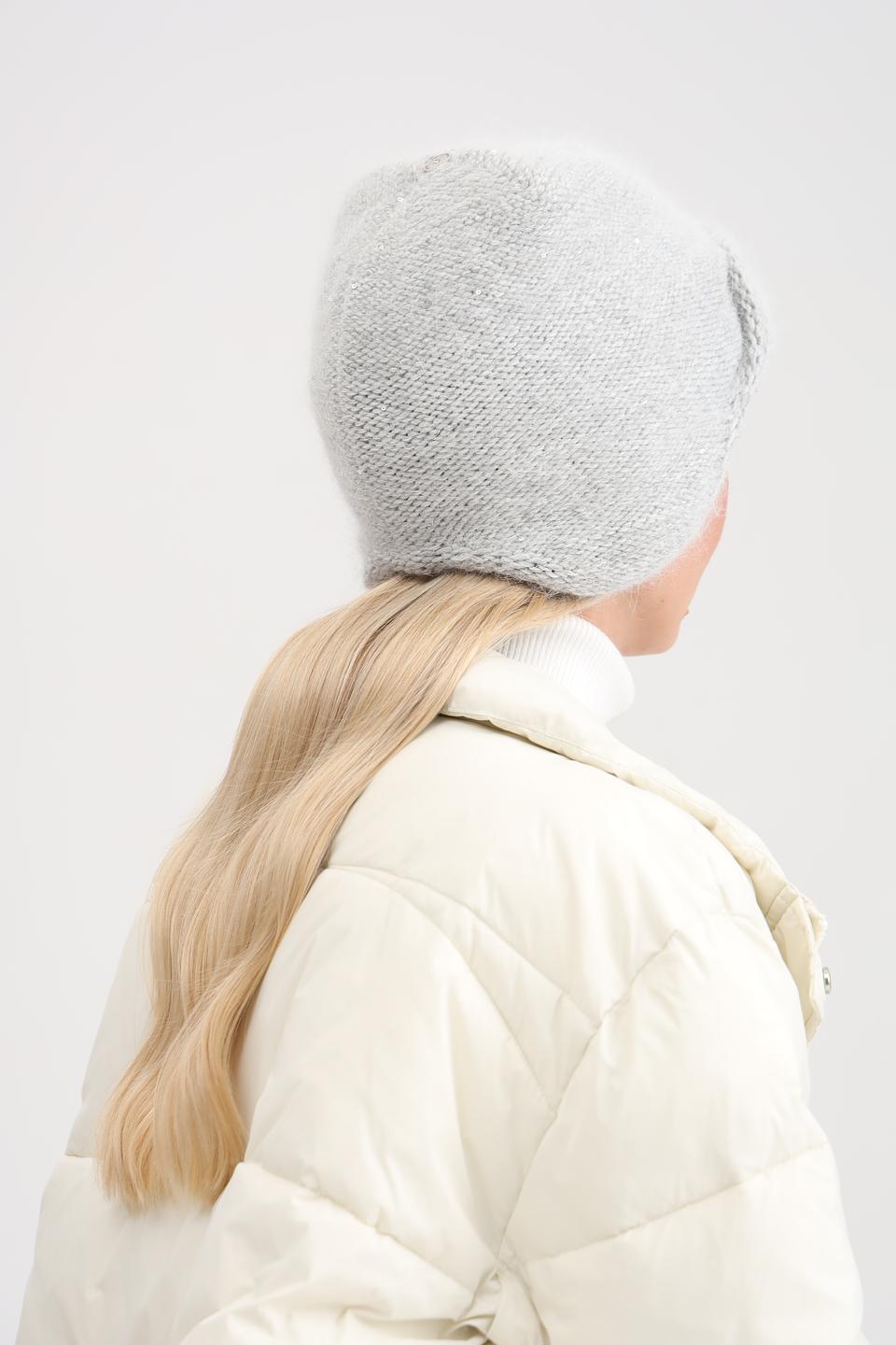 Шапка Adel вязаная серая