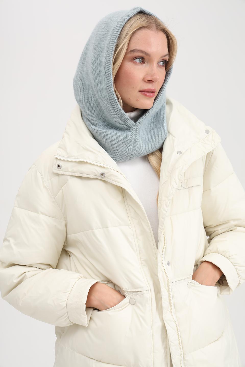 Шапка Adel вязаная голубая