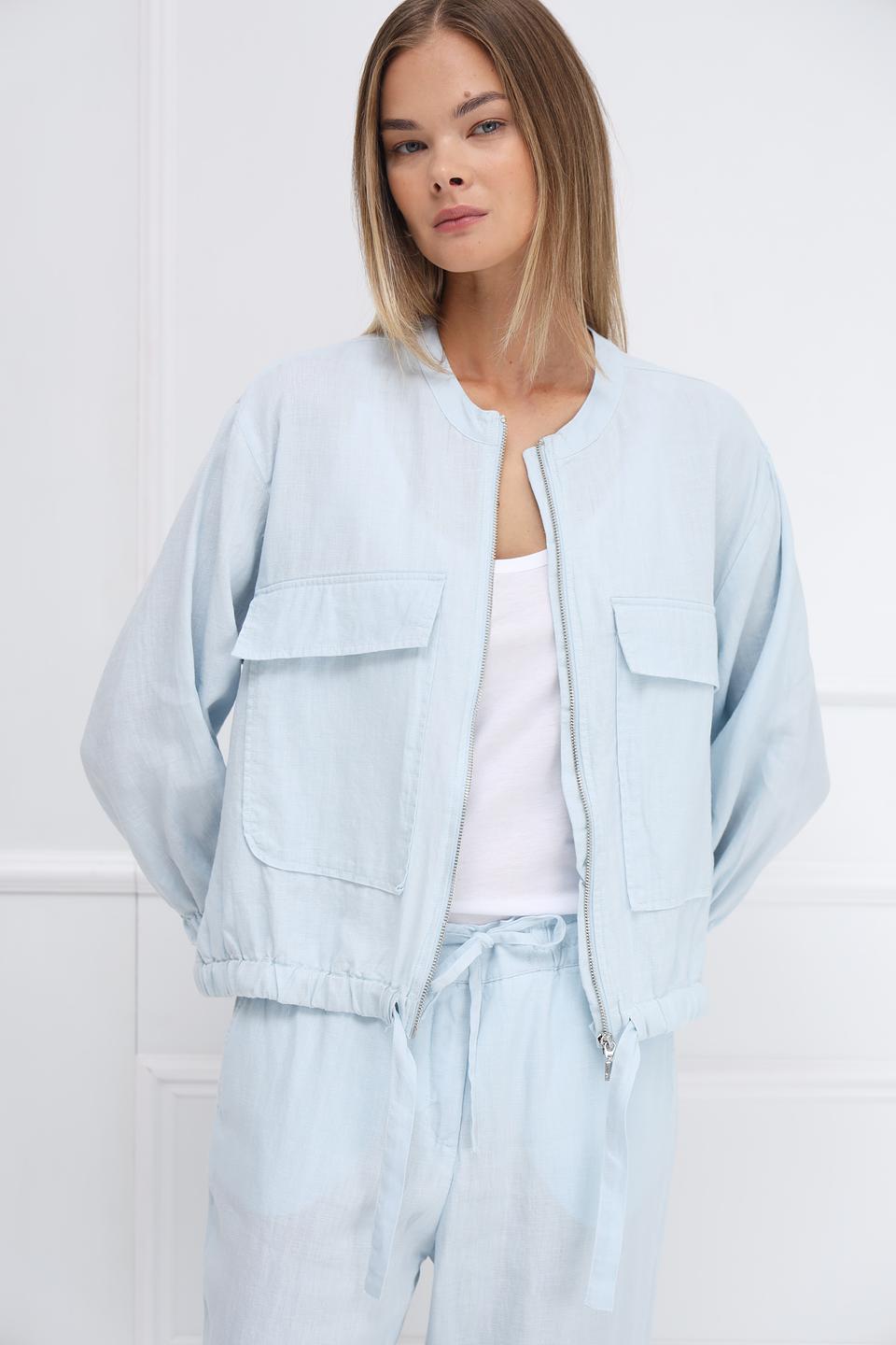 Жакет Monari из льна голубой
