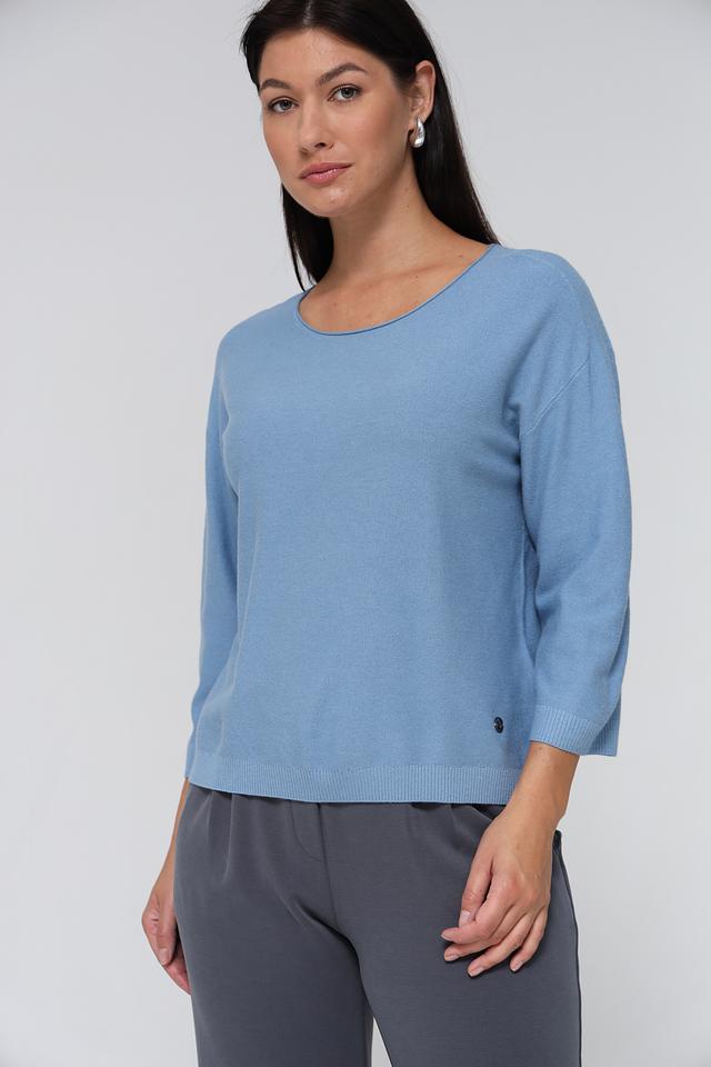 Пуловер Lecomte голубой с рукавом 3/4