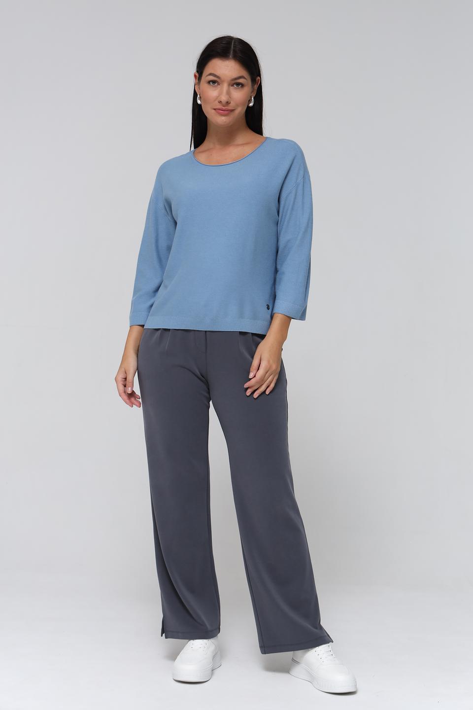 Пуловер Lecomte голубой с рукавом 3/4