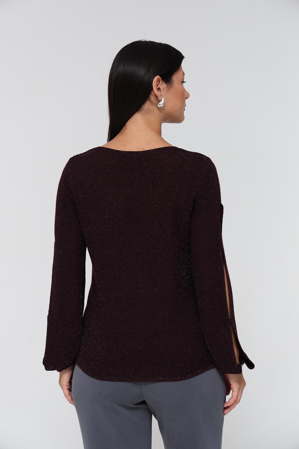 Пуловер Monari с вырезами бордовый