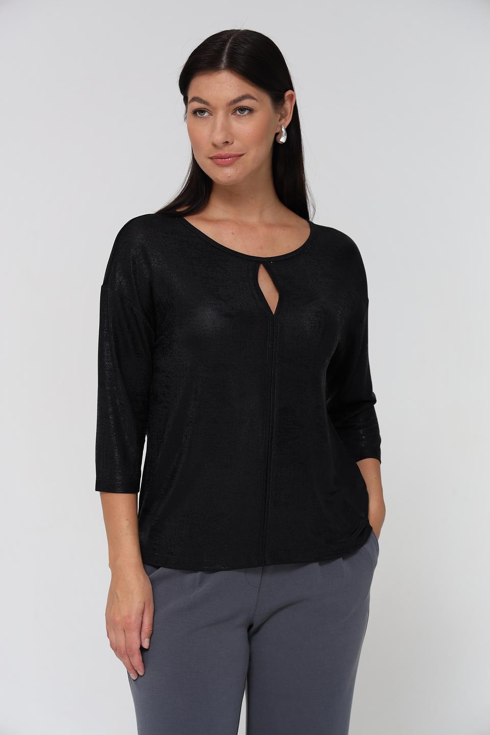 Блуза Monari чёрная с вырезом