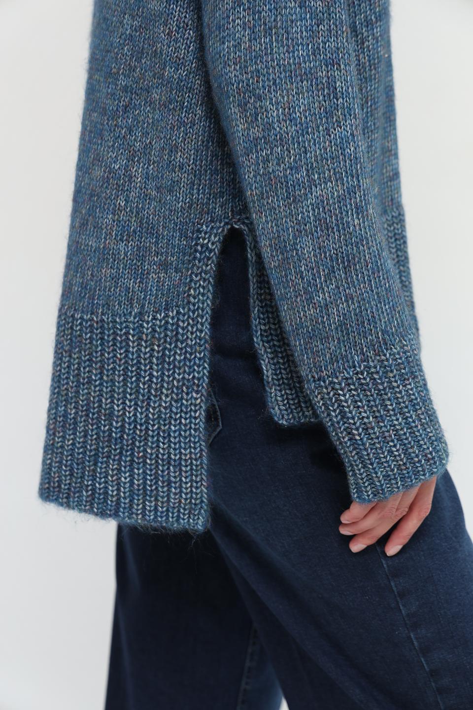 Пуловер Pezzo бирюзовый с высоким горлом