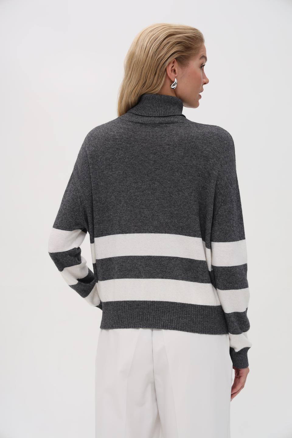 Водолазка Pezzo в полоску серая