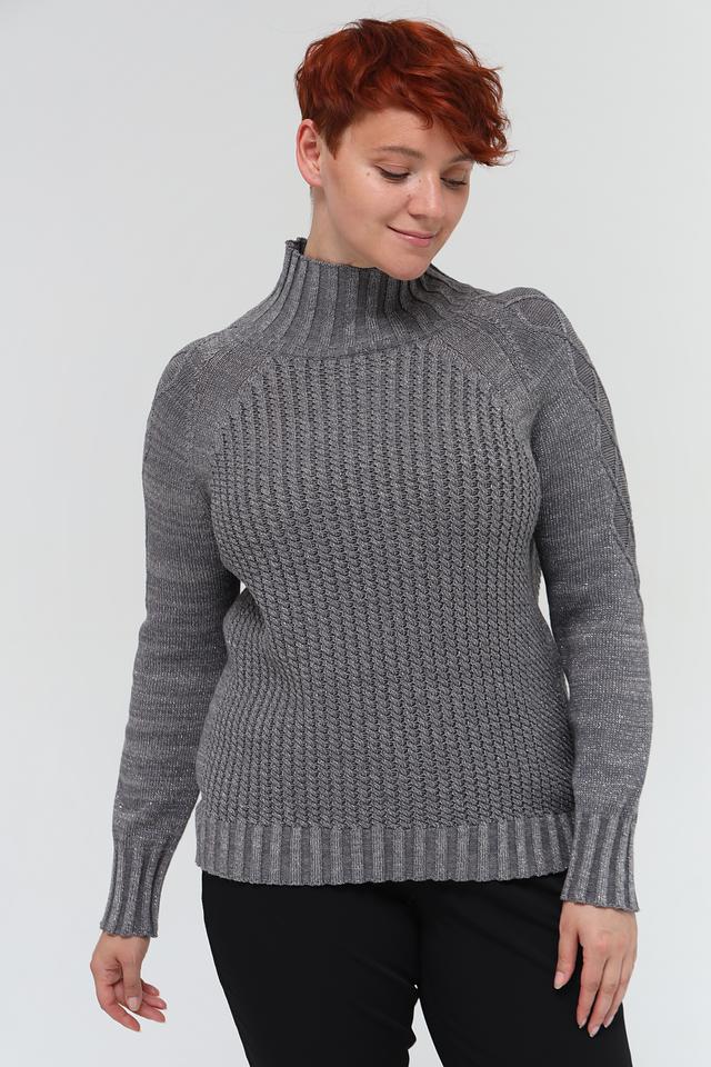 Пуловер Pezzo серый с высоким горлом