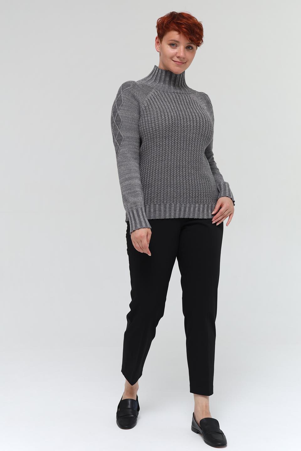 Пуловер Pezzo серый с высоким горлом