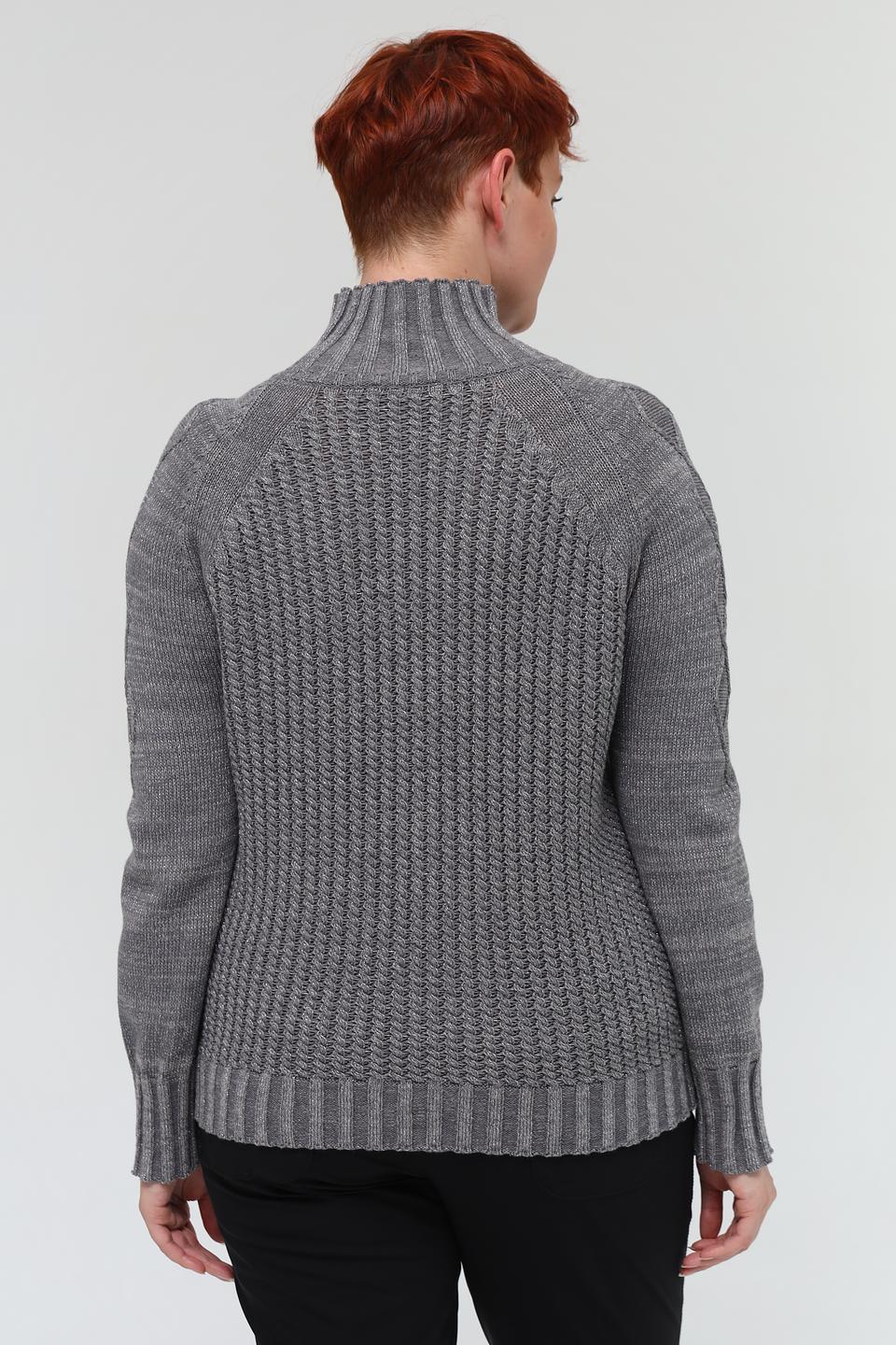 Пуловер Pezzo серый с высоким горлом