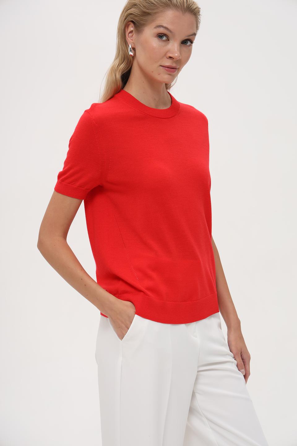 Пуловер Pezzo красный с коротким рукавом