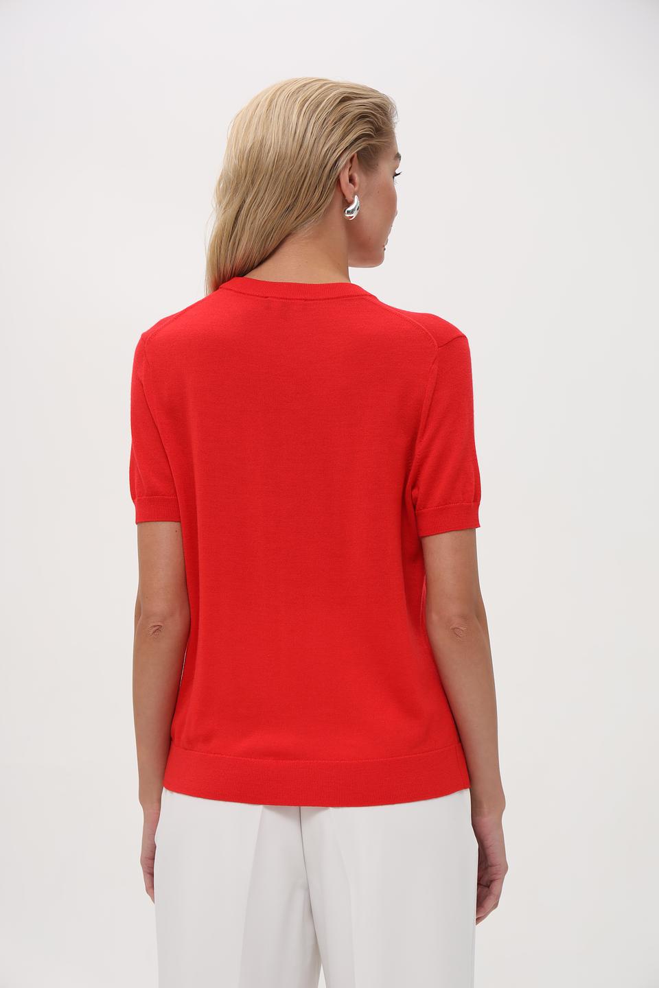 Пуловер Pezzo красный с коротким рукавом