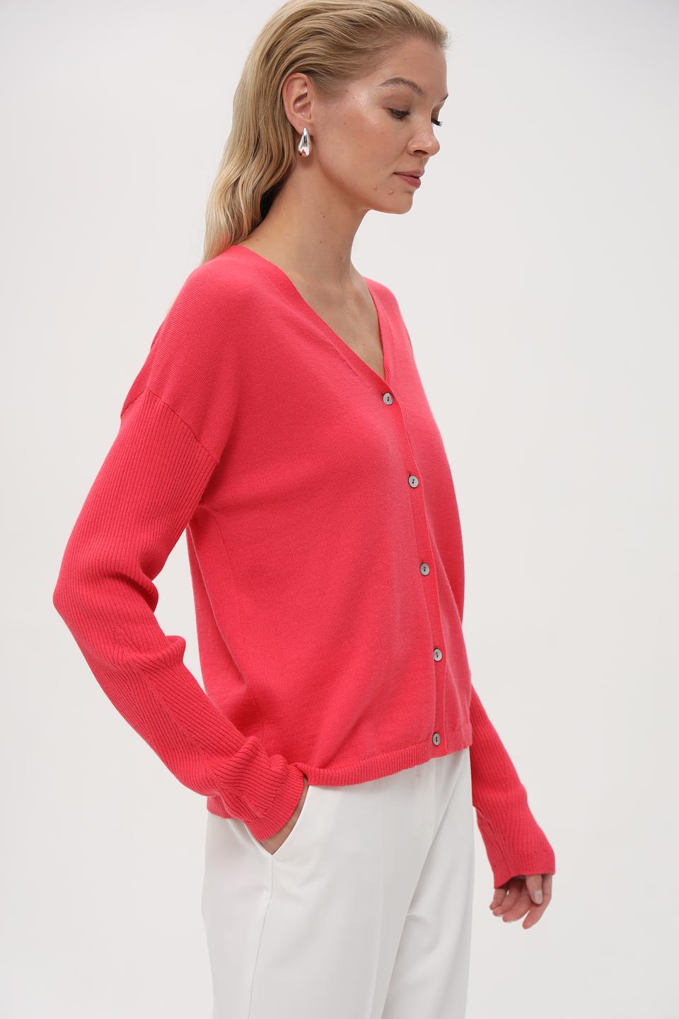 Жакет Pezzo розовый шерстяной на пуговицах