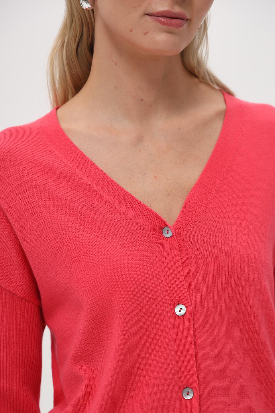 Жакет Pezzo розовый шерстяной на пуговицах