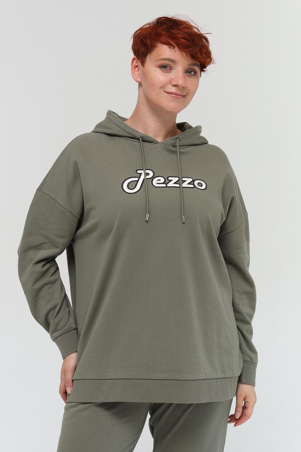 Толстовка Pezzo хаки с логотипом