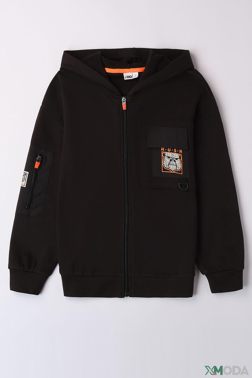 Кардиган Ido чёрный с карманом