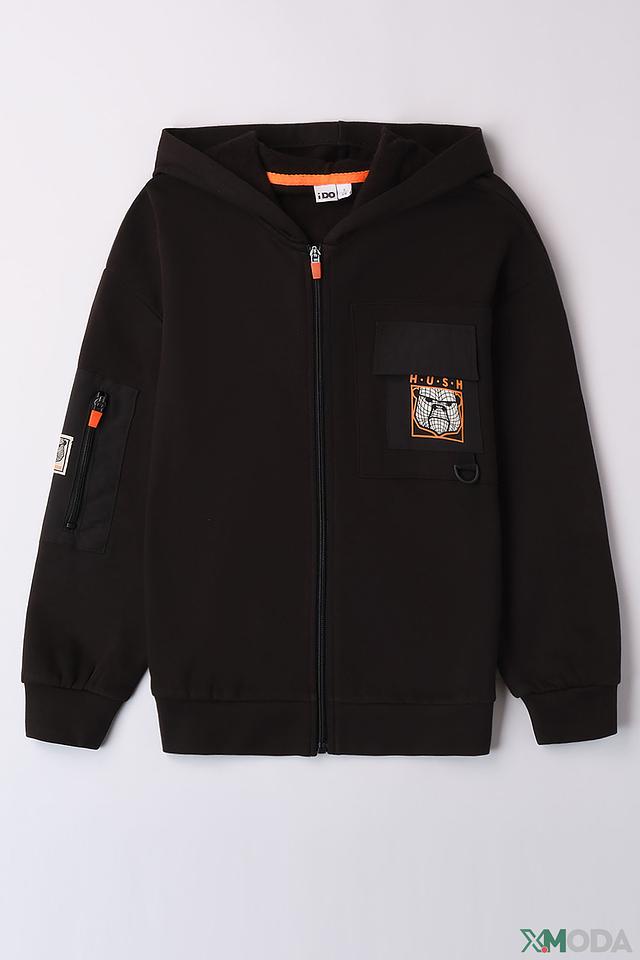 Кардиган Ido чёрный с карманом