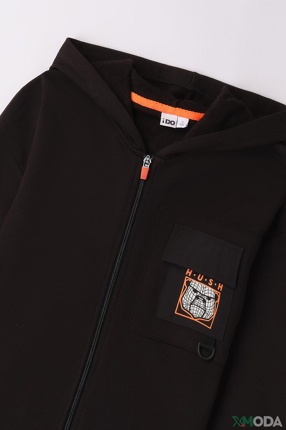 Кардиган Ido чёрный с карманом