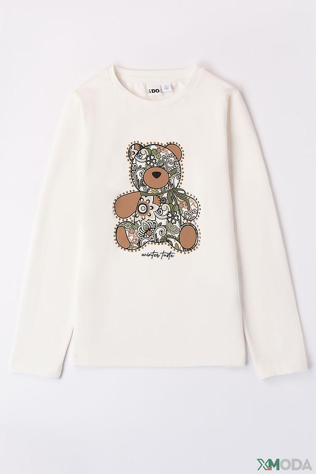 Джемпер Ido с медведем, молочный