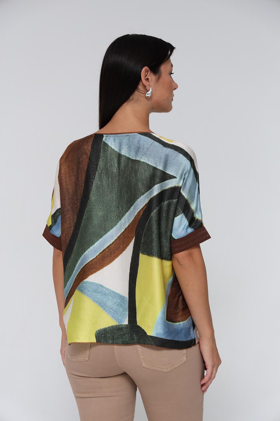 Блуза Lecomte с абстрактным принтом