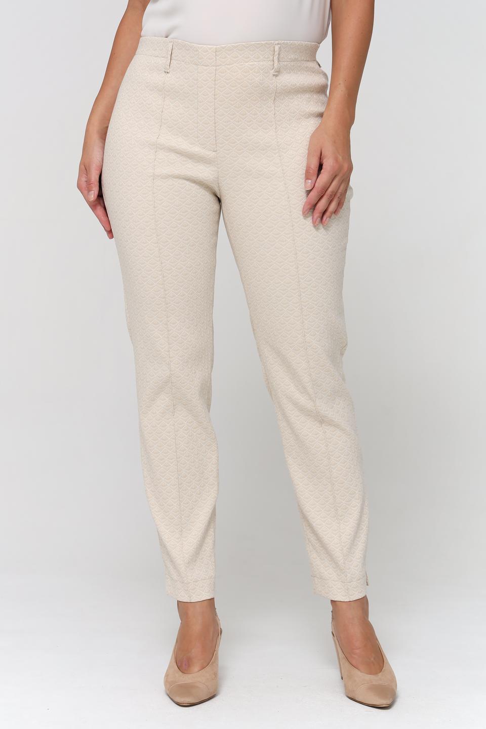 Брюки Bianca с узором бежевые
