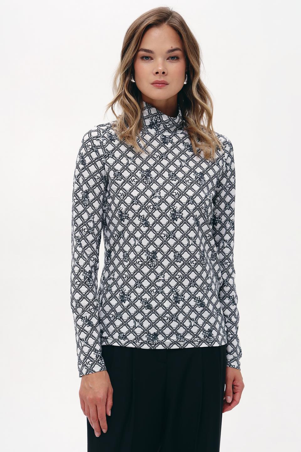 Лонгслив Marc Cain с геометрическим принтом
