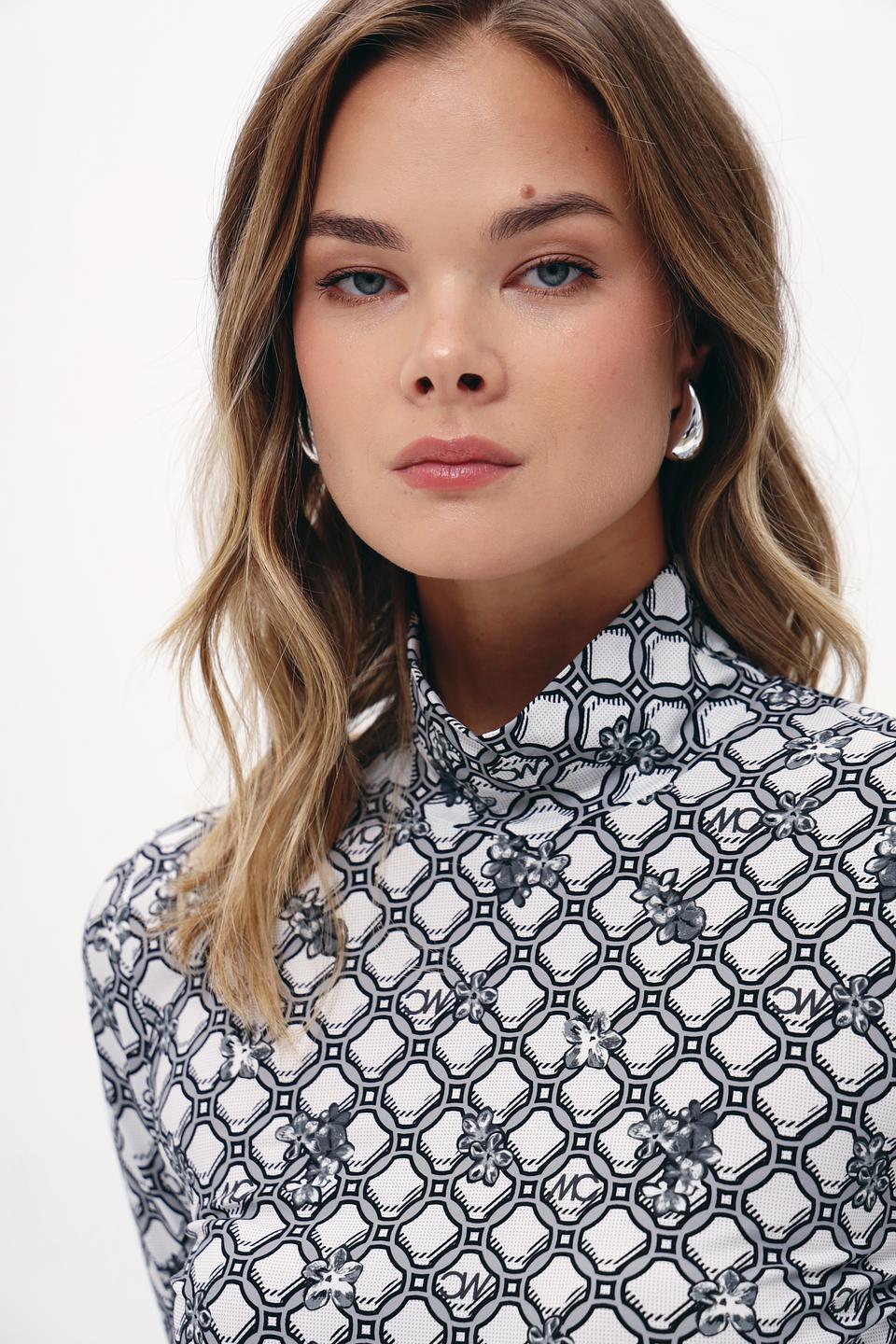 Лонгслив Marc Cain с геометрическим принтом