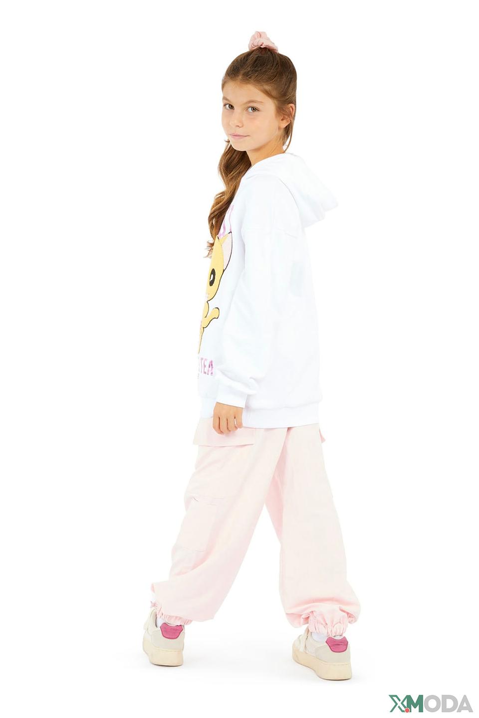 Толстовка Guess дев. с котиком белый