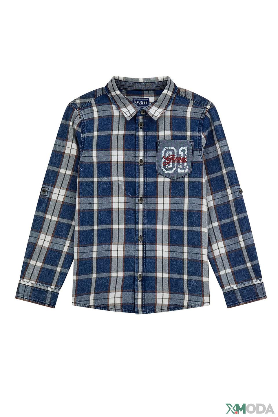 Рубашка Guess в клетку синяя