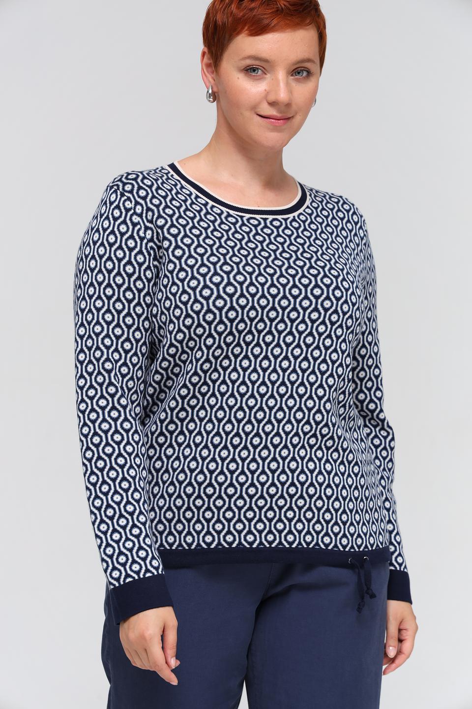 Пуловер Olsen с узором синий