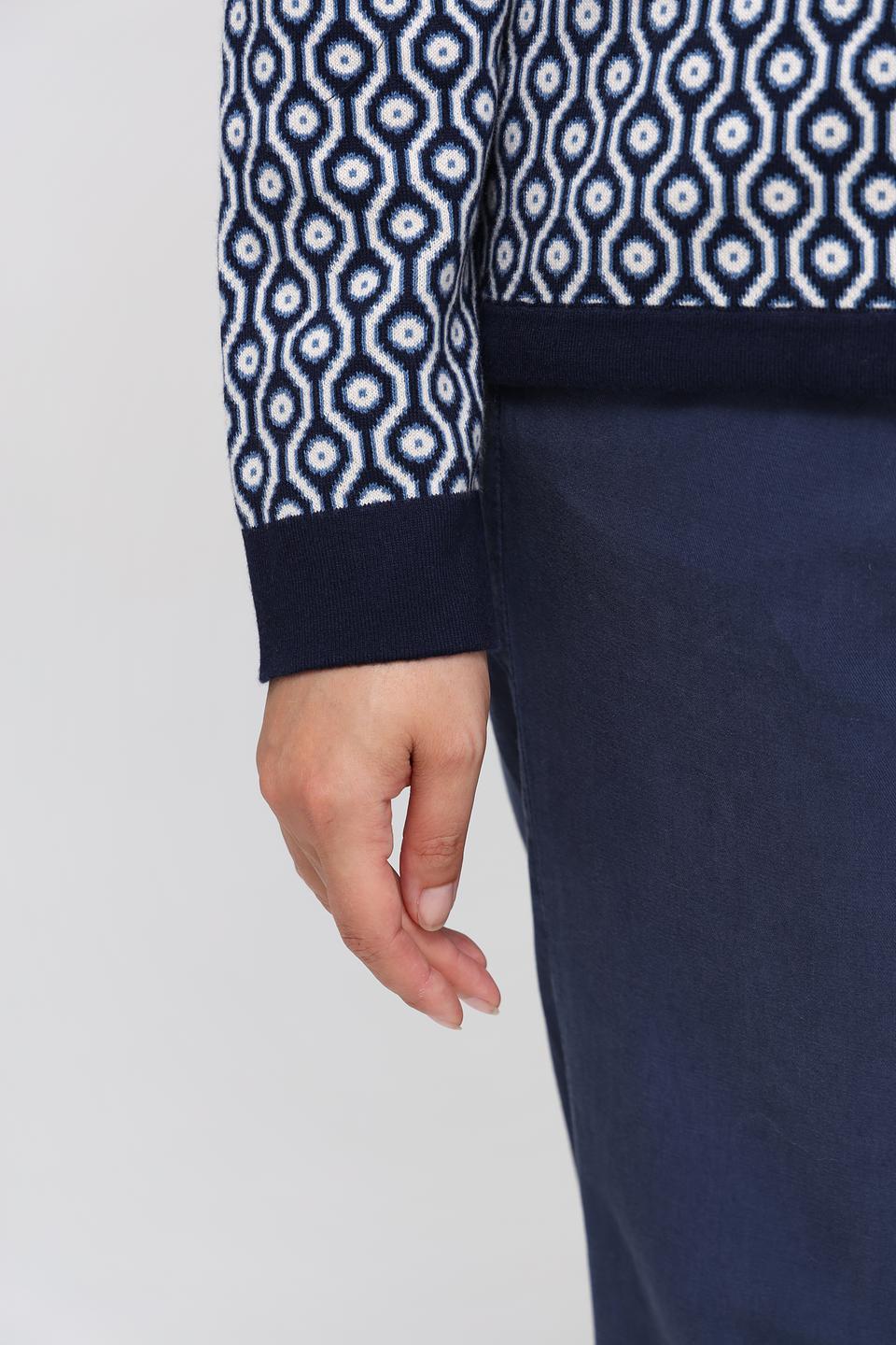 Пуловер Olsen с узором синий