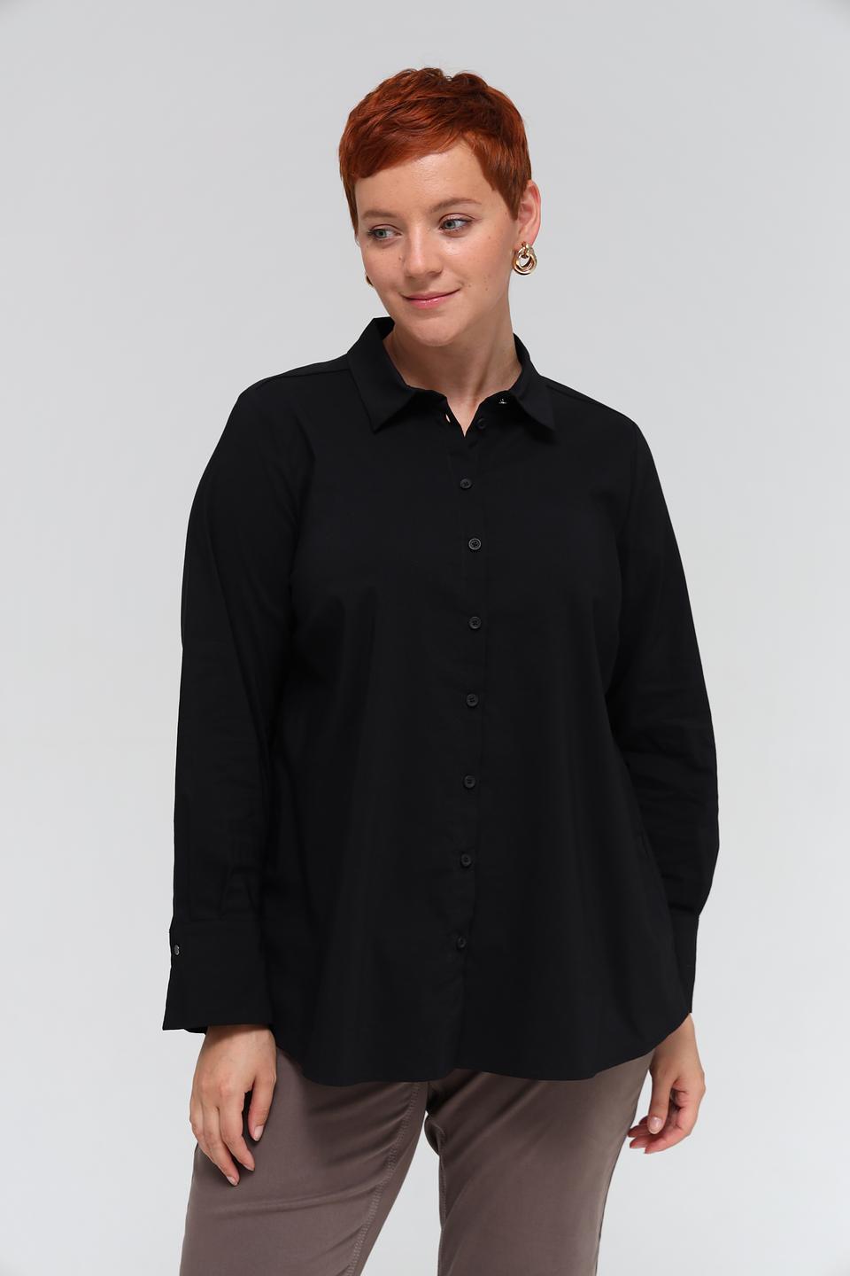 Блуза Frapp чёрная с длинным рукавом