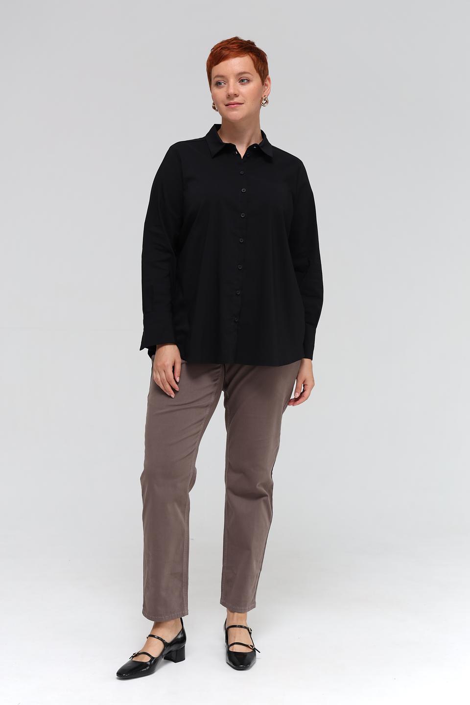 Блуза Frapp чёрная с длинным рукавом