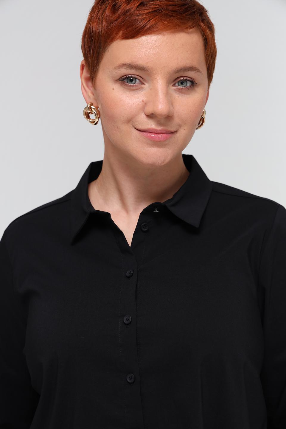 Блуза Frapp чёрная с длинным рукавом