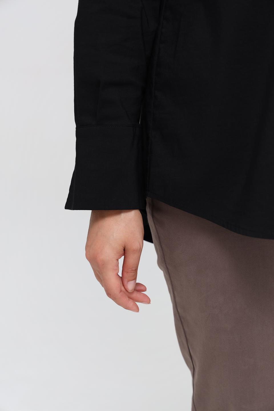 Блуза Frapp чёрная с длинным рукавом