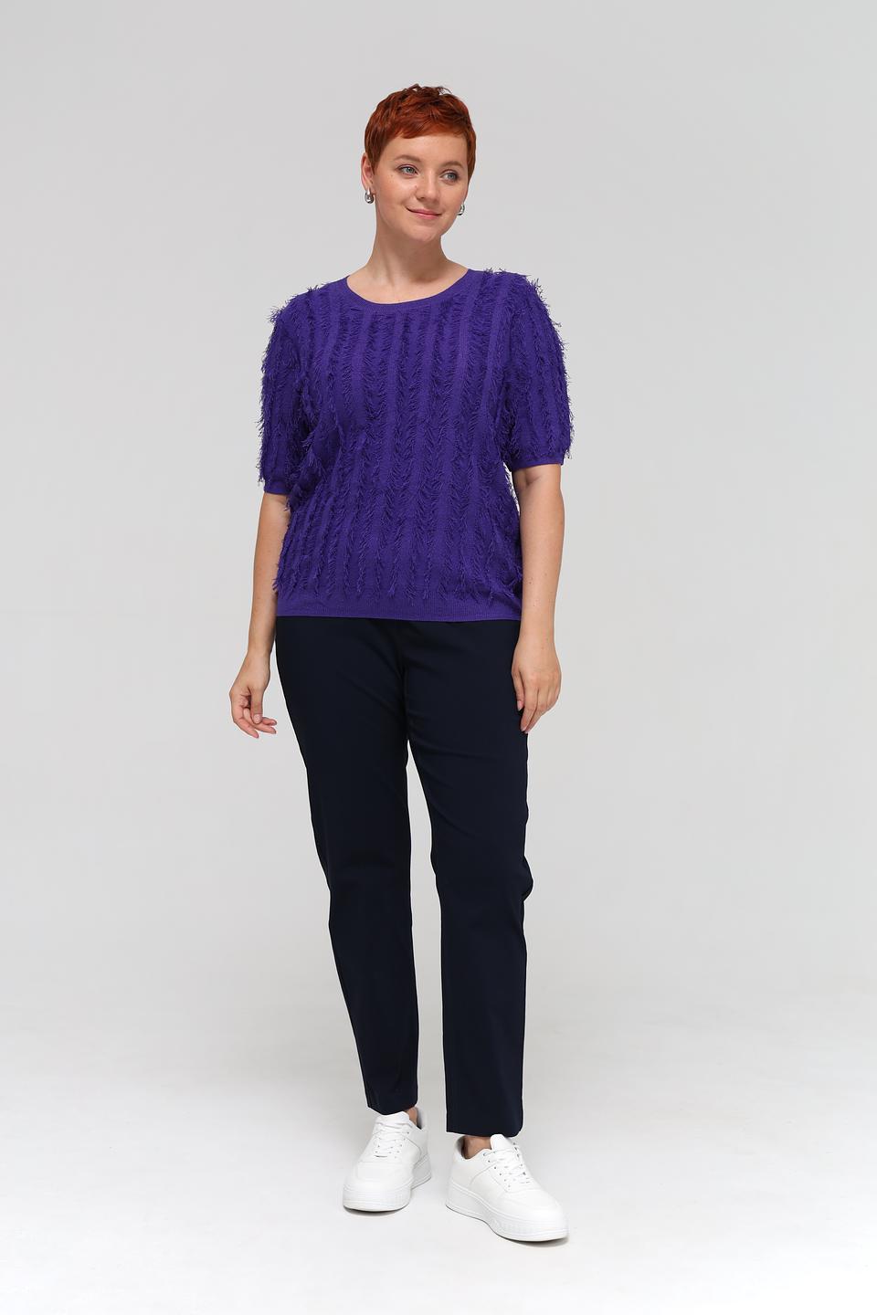 Пуловер Samoon с бахромой фиолетовый